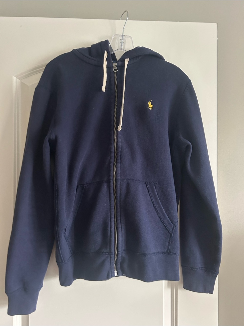 Ralph Lauren Navy Zip-Up Hoodie with Gold Logo